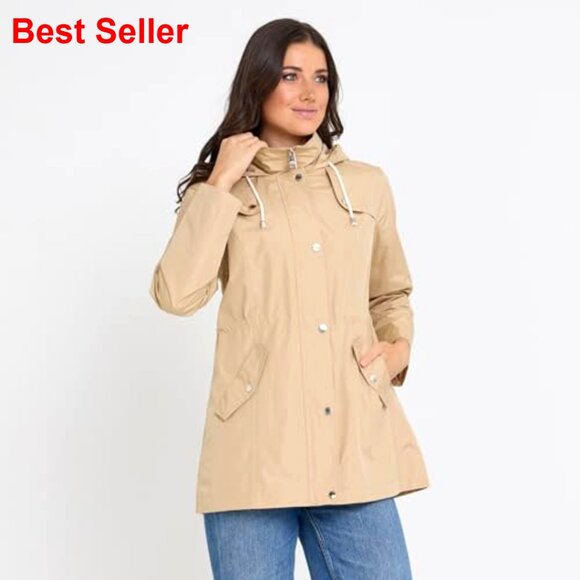 Waterproof Rain Jacket with Hood, Lightweight Anorak Windbreaker - Picture 3 of 7